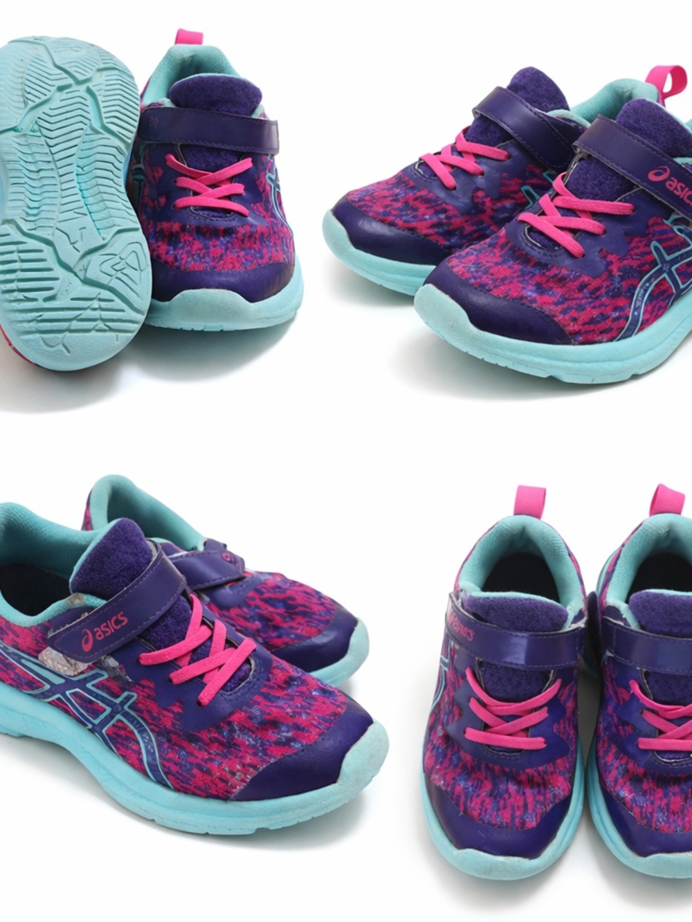 💜💕 ASICS Kids Purple, Pink & Teal Athletic Sneakers